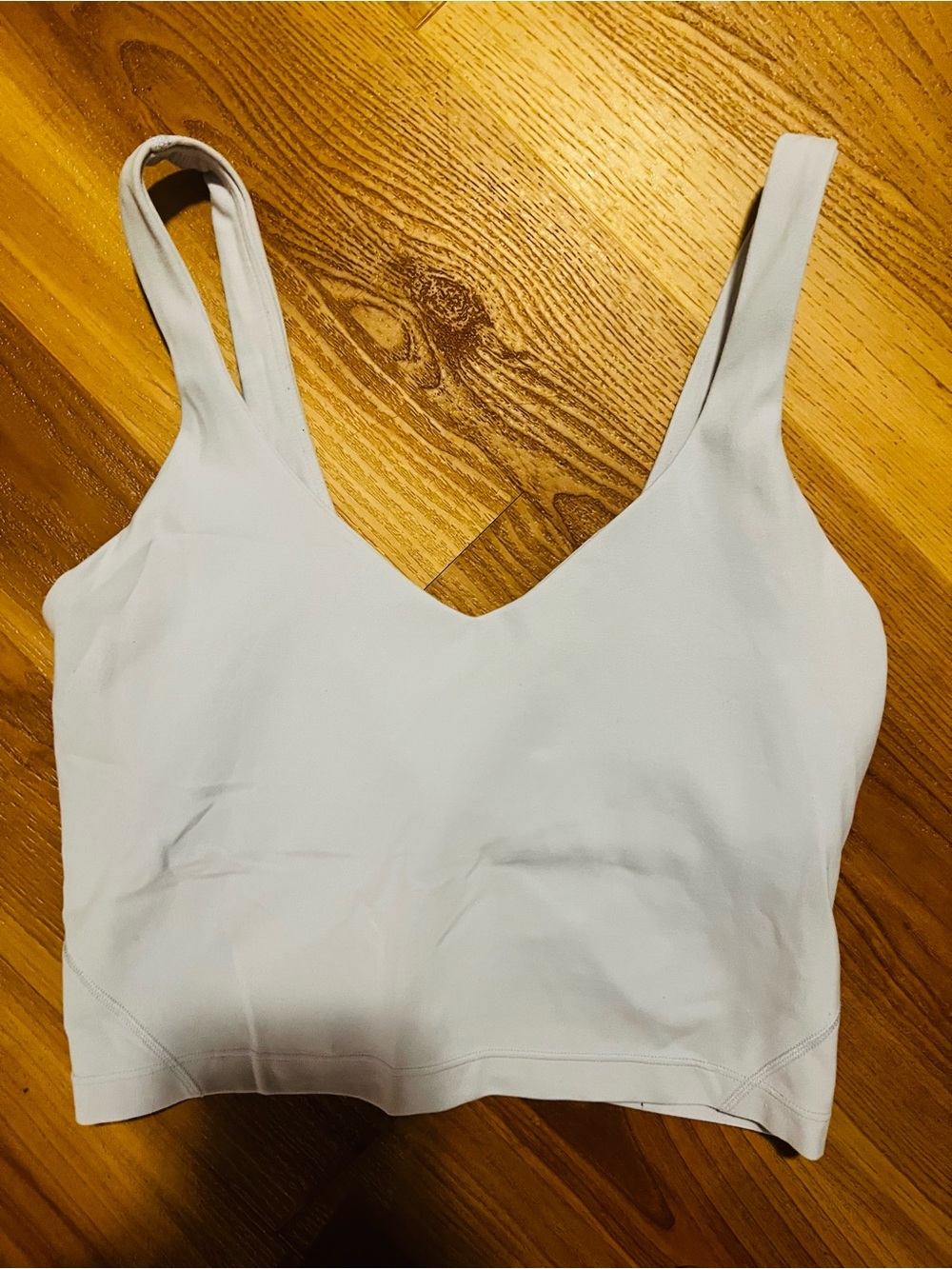 lululemon athletica White V-Neck Cropped Tank